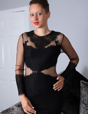Naked brunette pics of short-haired lady sliding panties