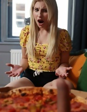 Reality porn pics of naive blonde having sex with hung pizza guy