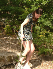 Nice upskirt pics of lovely teen flashing her bush outdoors