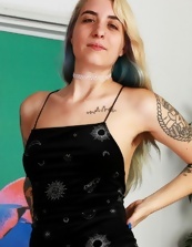 Nice pics of inked blond mom showing her hairy twat