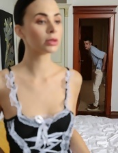 Voyeur ends up fucking the maid in a series of hardcore pics