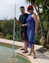 Reality pics of red-haired mature drilled by poolboy