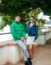 Older woman walking with boy in public MILF porn pics