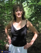 Mature wench is naked after going for a long hike