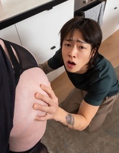 Interracial album with one Asian lad and a fat grandmother