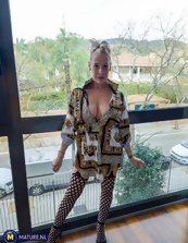 It seems that she does not care if someone sees her flashing