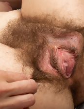The hair on her tight pussy make her that much more fuckable