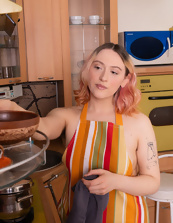 Alt chick with a slender body is toying with her bushy cunt