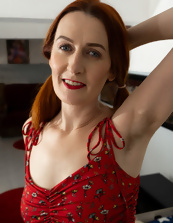 Hairy Redhead Milf Nude Bed Pics