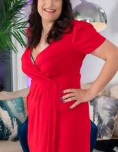 Mature Red Dress Tease Pics