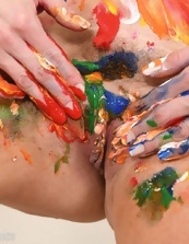 Paint Covered Milf Pussy Show Pics