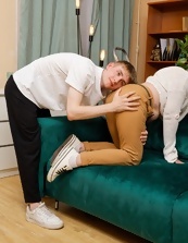 Mature Blonde Couch Tease Gallery