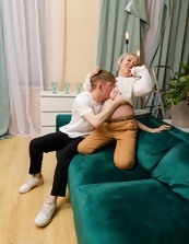 Mature Blonde Couch Tease Gallery
