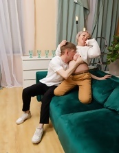 Mature Blonde Couch Tease Gallery