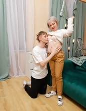 Mature Blonde Couch Tease Gallery