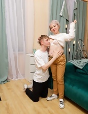 Mature Blonde Couch Tease Gallery