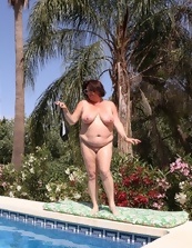 Mature Nude Pool Strip And Tease