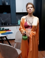 Shy Redhead Nude Kitchen Pics
