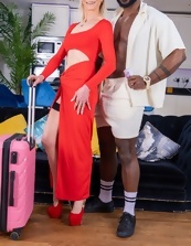 Mature Blonde Red Dress Strip Photos