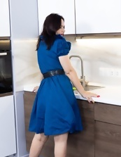 Mature Hairy Pussy Nude Kitchen Strip Pics