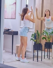 Fit Brunette Nude In Sneakers Pussy Tease Solo Pics Gallery