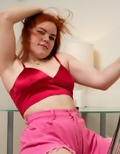 Redhead Hairy Pussy Strip Nude XXX Pics