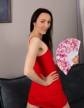 Slim Brunette Red Dress Hairy Pussy Pics