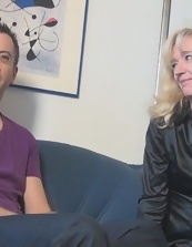 Blonde Milf Threesome Couch Action Photos