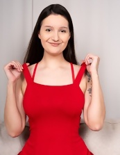 Hairy Brunette In Red Dress Nude Gallery