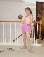 Skinny Blonde Gallery With Extreme Leg Spreads