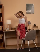 Hairy Pussy Desk Tease Nude Gallery