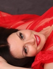 Mature Red Lingerie Striptease Gallery