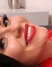 Mature Red Lingerie Striptease Gallery