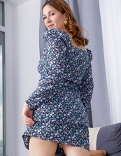 Mature Redhead Strips And Shows Juicy Pussy