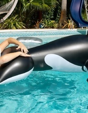 Wet Blonde Milf Pool Strip Pictures