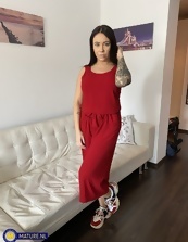 Tattooed Brunette Striptease Gallery Pics