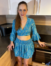 Kitchen Naked Photos: Natural Tits, Bushy Pussy