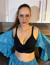 Kitchen Naked Photos: Natural Tits, Bushy Pussy