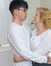 Mature Cougar Pics with Young Man Embrace