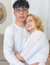 Mature Cougar Pics with Young Man Embrace