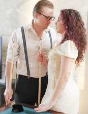 Naked Brunette Babe Pool Table Fuck Pics