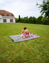 Outdoor Nude Trio Pics Spread Pose With Fingering