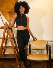 Ebony Babe Naked With Bush Solo Tease Pics