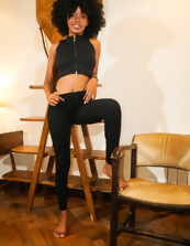 Ebony Babe Naked With Bush Solo Tease Pics