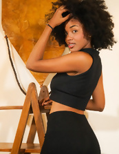 Ebony Babe Naked With Bush Solo Tease Pics