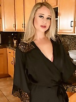 Wife woman pics of good-looking blonde posing in the kitchen