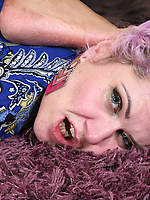 Tatted babe flaunts natural tits and pussy out with big black cock and raw attitude