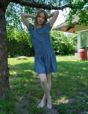 Blue Dress Booty Out Outdoor Tease Pics