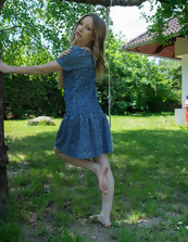 Blue Dress Booty Out Outdoor Tease Pics