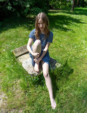 Blue Dress Booty Out Outdoor Tease Pics